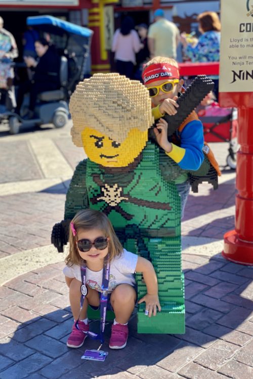 two children with LEGO Ninjago