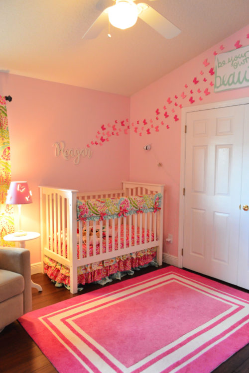 Baby Girl Floral Nursery with butterflies