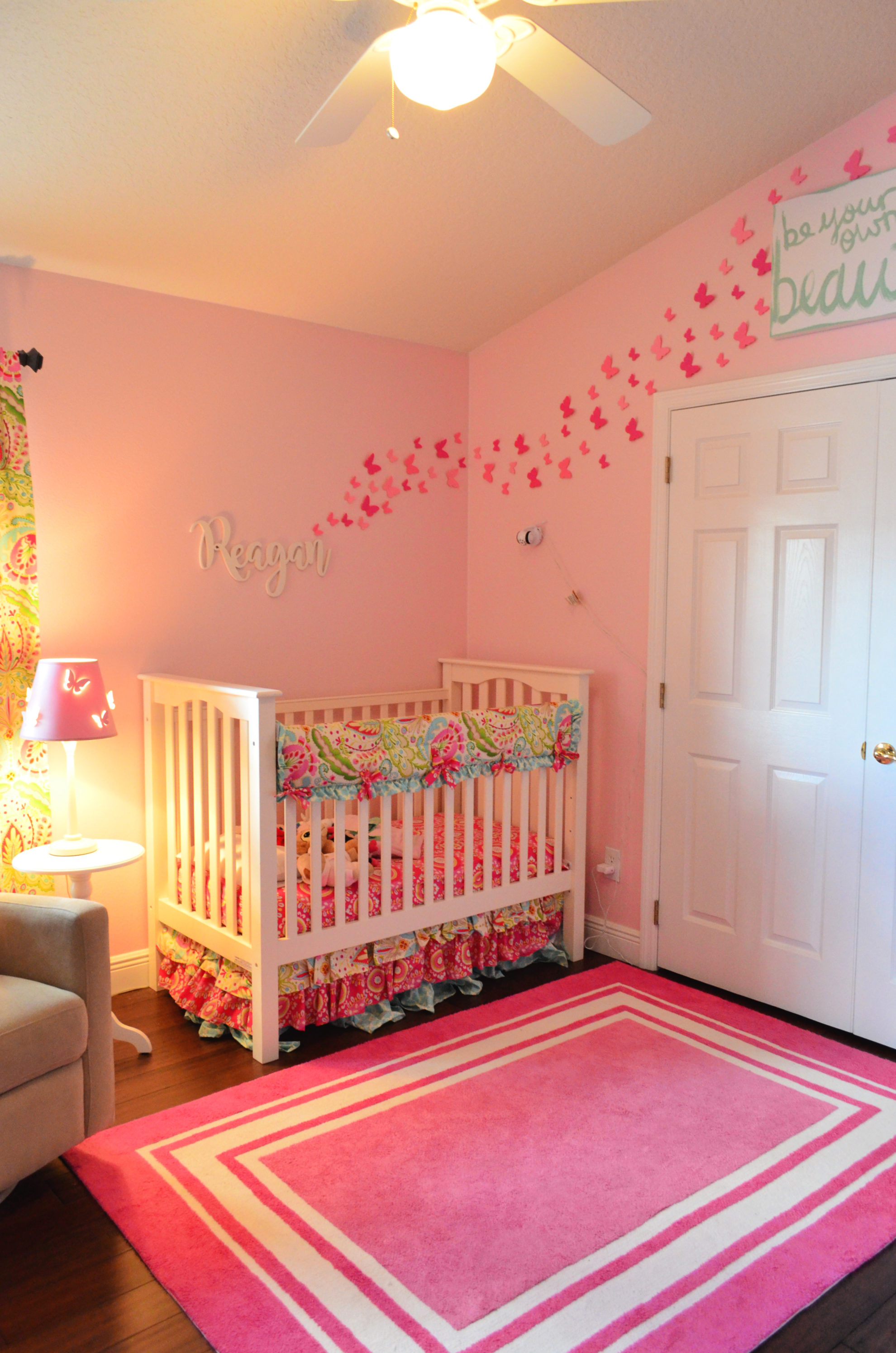 Baby Girl Floral Nursery with butterflies