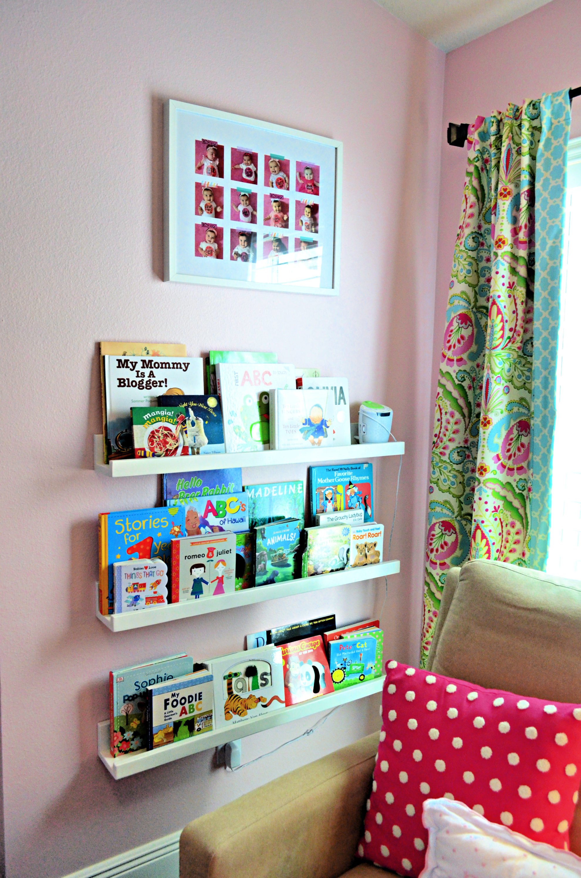 floating bookshelves nursery