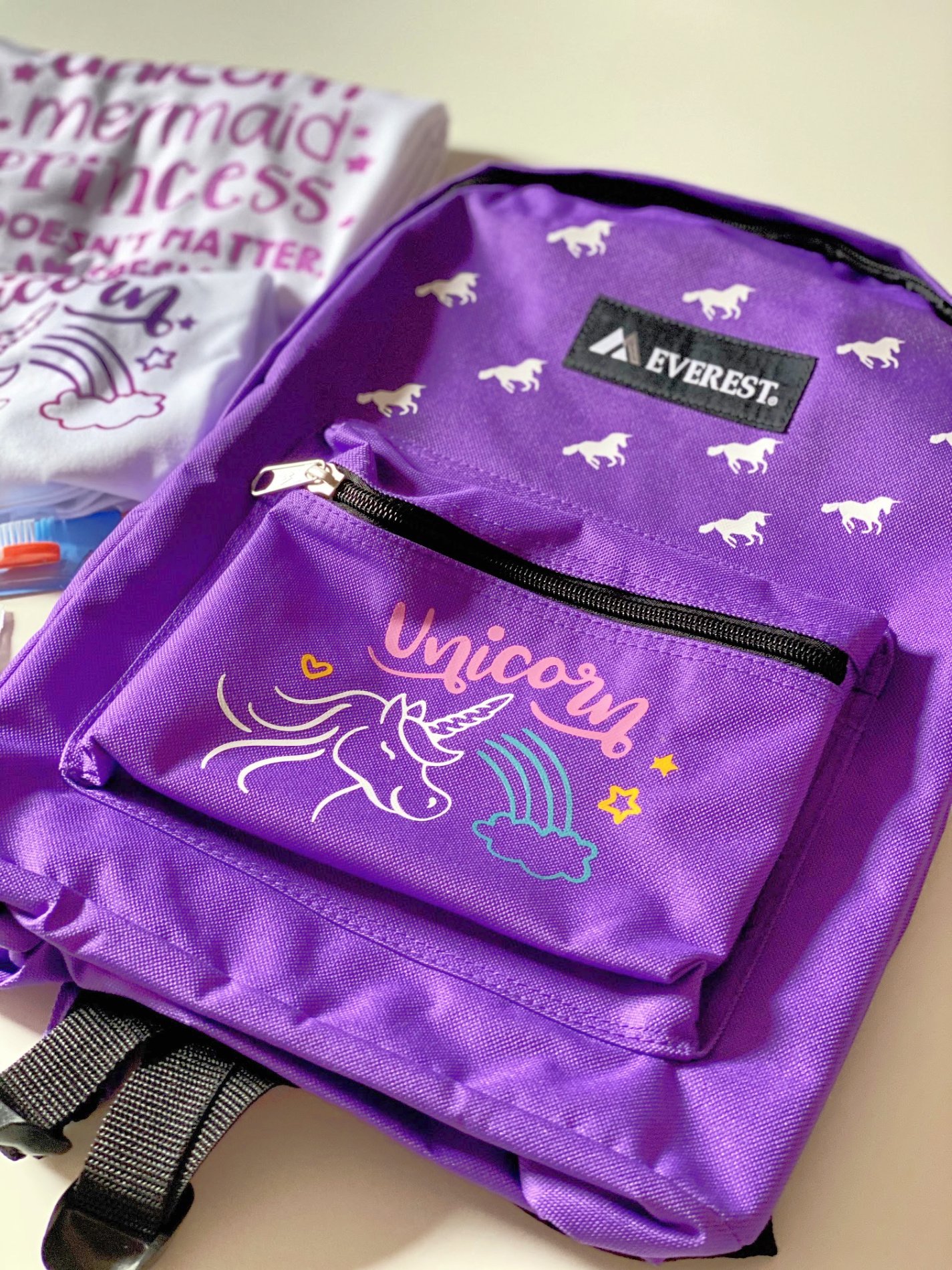 Purple Unicorn book bag