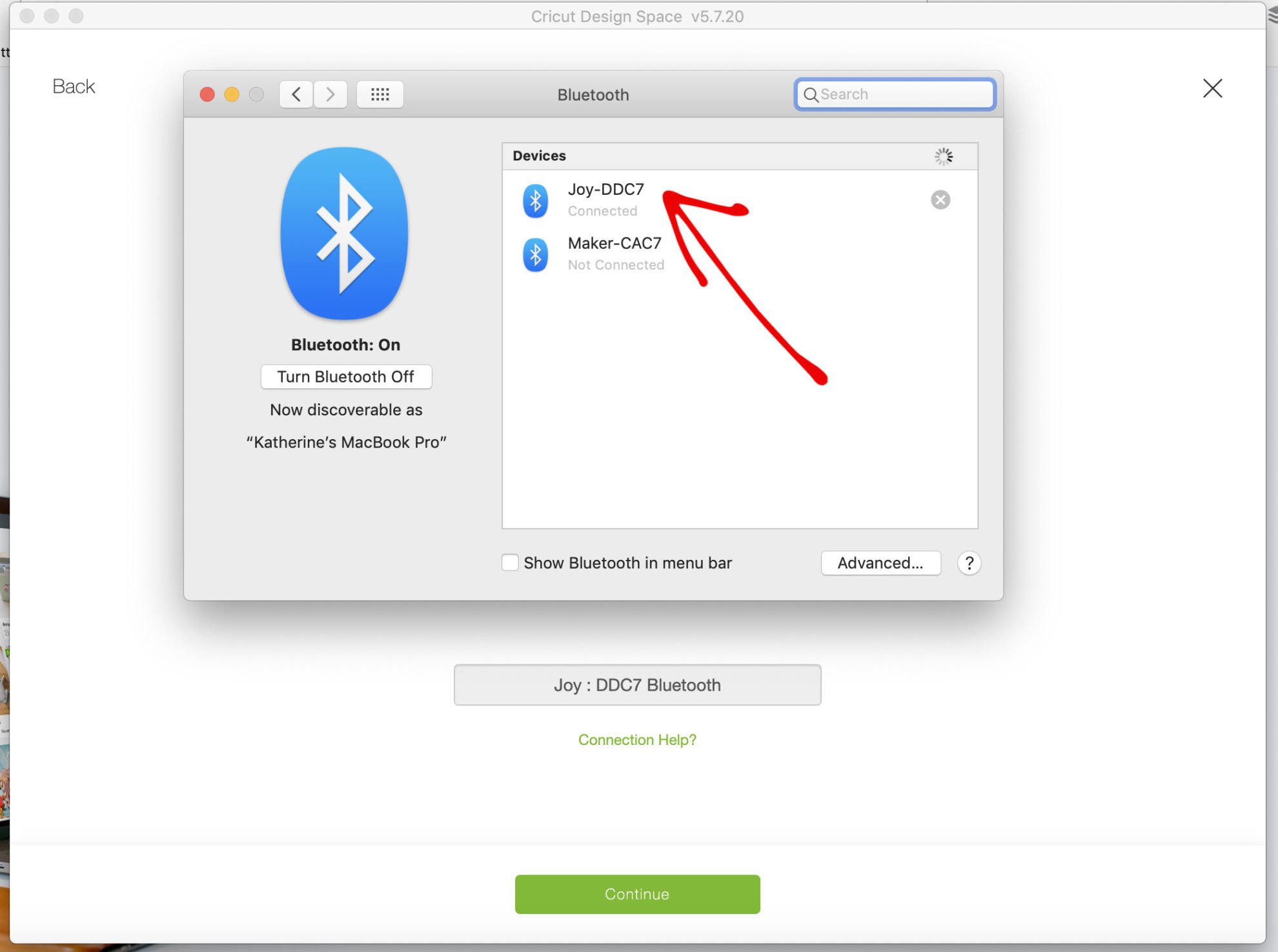 Bluetooth setup on a Mac