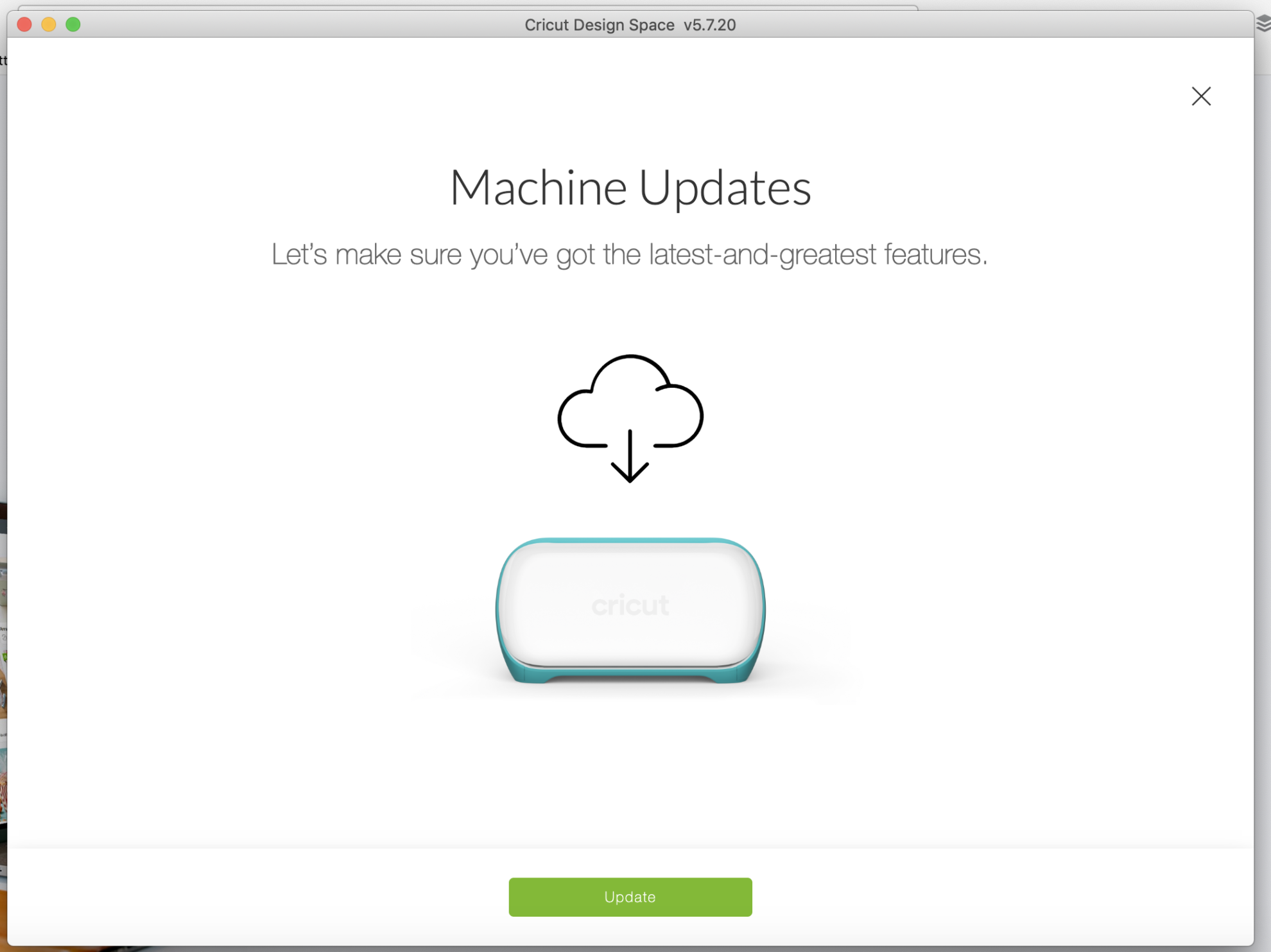 Update Cricut Joy Machine screenshot