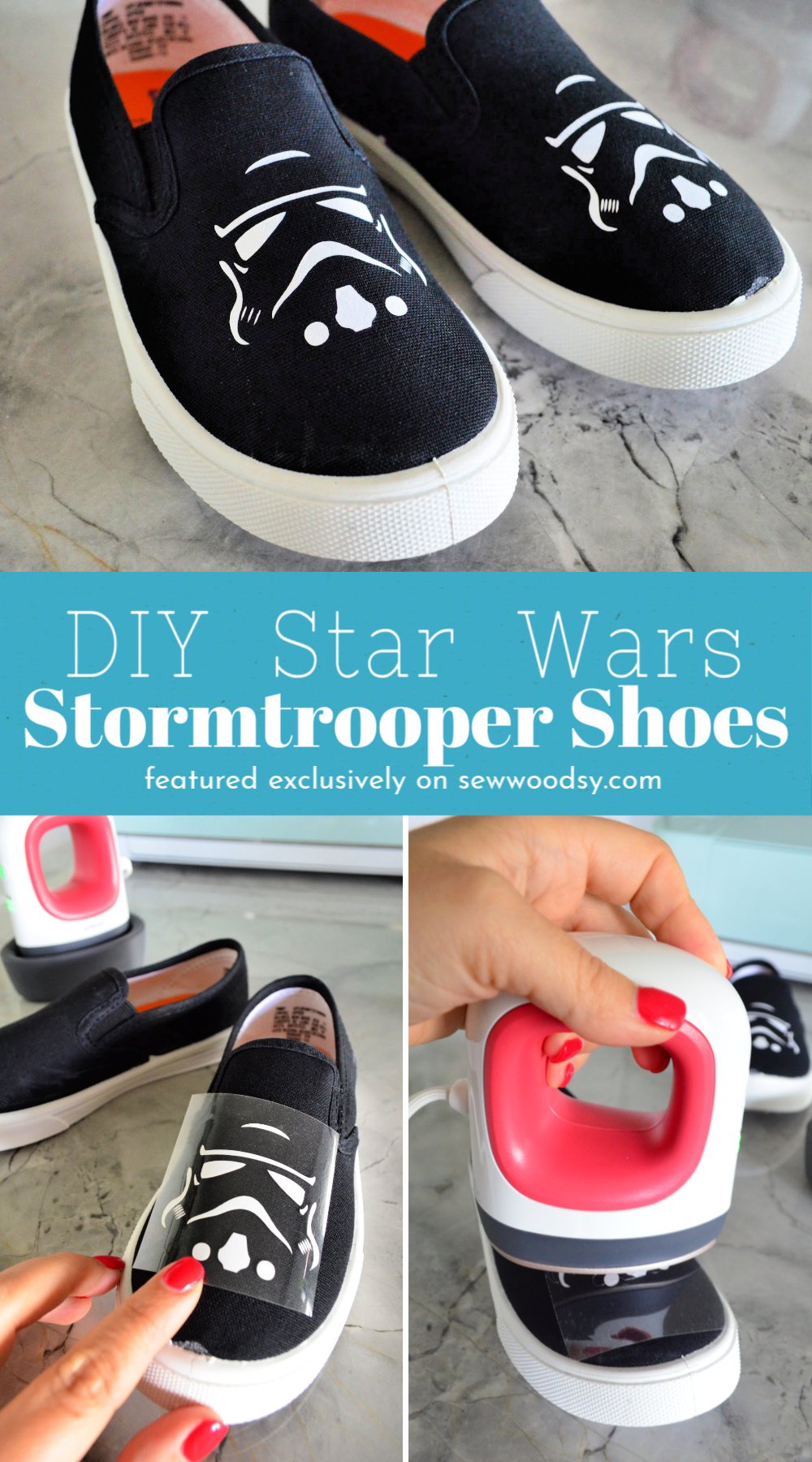 DIY Star Wars Stormtrooper Shoes collage with text