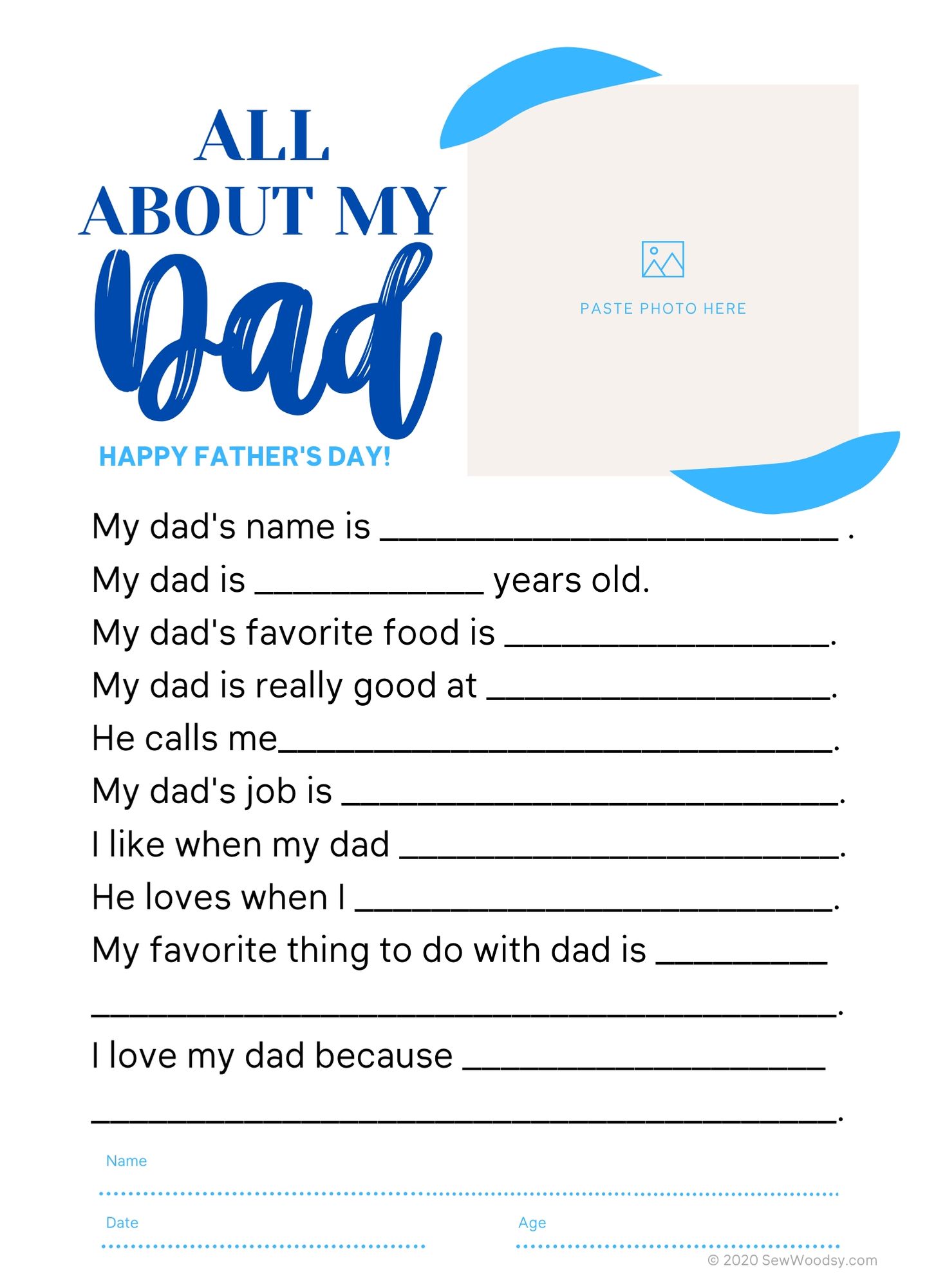 Free Father’s Day Printable with Photo