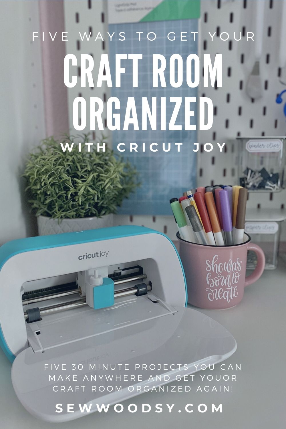Faded photo of Cricut Joy and supplies with text on image.