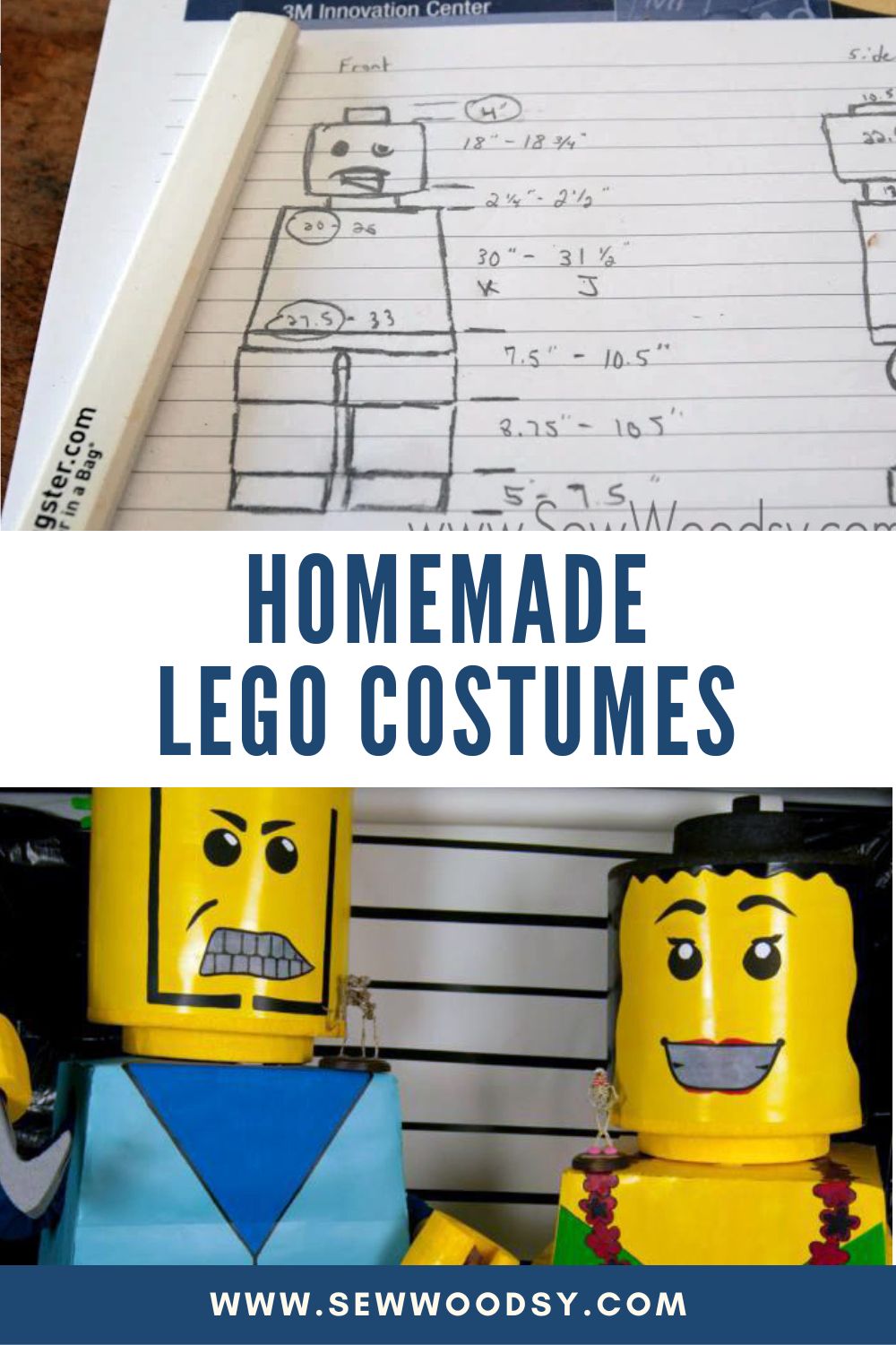 drawing of a lego figure divided by text on image for Pinterest with two man and female legos on the bottom.
